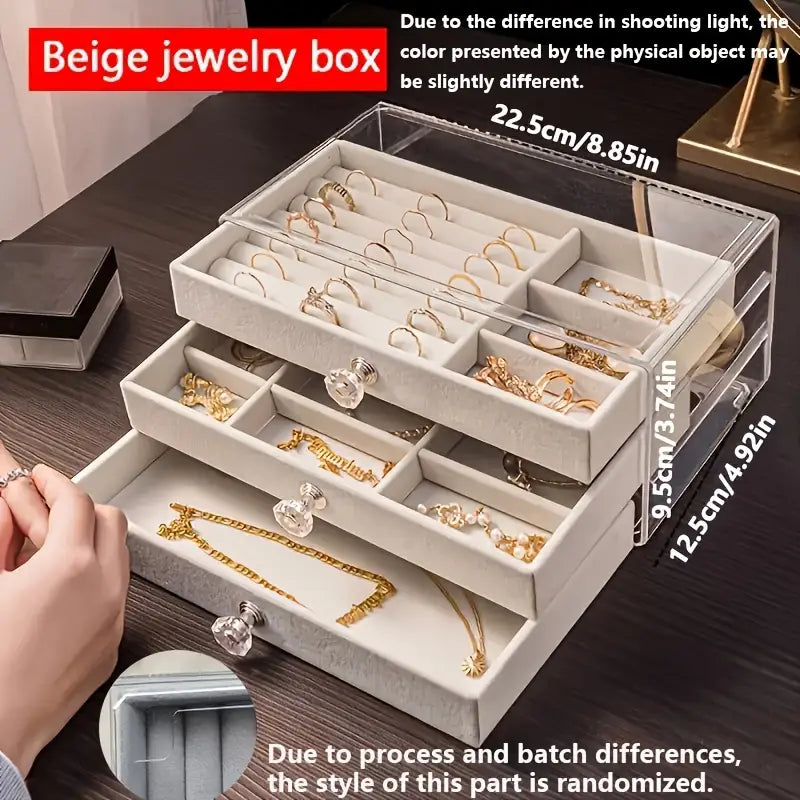 Chic Transparent Jewelry Organizer with Compartments - Perfect Gift for Women and Girls, Durable Plastic Earring Storage Box