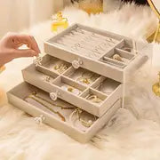 Chic Transparent Jewelry Organizer with Compartments - Perfect Gift for Women and Girls, Durable Plastic Earring Storage Box