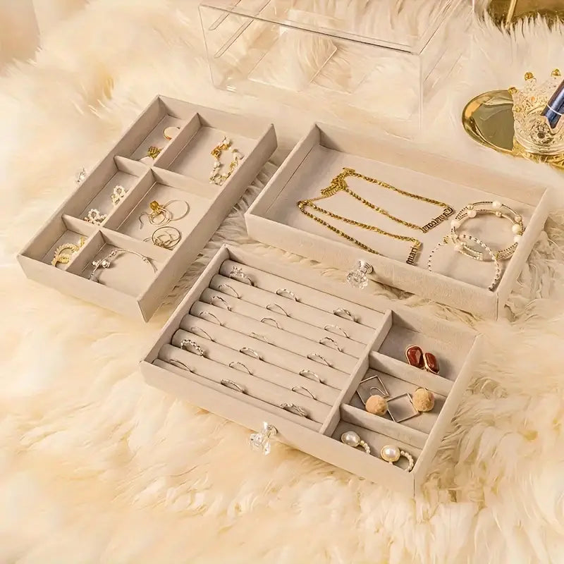 Chic Transparent Jewelry Organizer with Compartments - Perfect Gift for Women and Girls, Durable Plastic Earring Storage Box