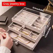 Chic Transparent Jewelry Organizer with Compartments - Perfect Gift for Women and Girls, Durable Plastic Earring Storage Box