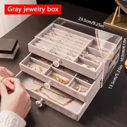 Chic Transparent Jewelry Organizer with Compartments - Perfect Gift for Women and Girls, Durable Plastic Earring Storage Box