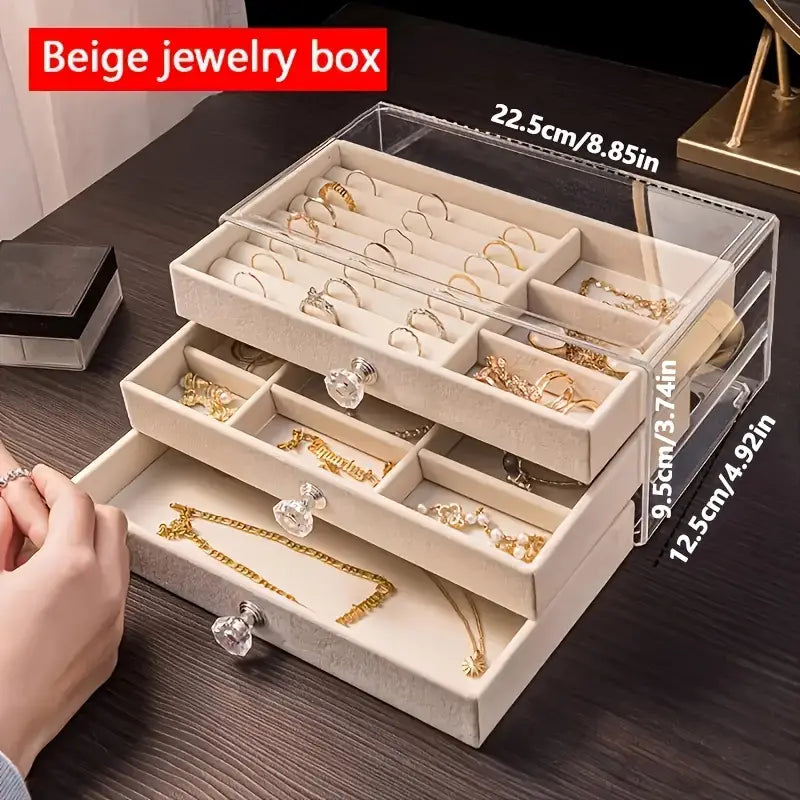 Chic Transparent Jewelry Organizer with Compartments - Perfect Gift for Women and Girls, Durable Plastic Earring Storage Box