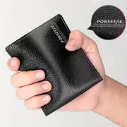 1pc Men'S Slim Casual Faux Leather Wallet - Short Bifold with Multiple Card Slots, Large Capacity, Travel-Friendly, Ideal Birthday and Festival Gift