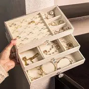 Chic Transparent Jewelry Organizer with Compartments - Perfect Gift for Women and Girls, Durable Plastic Earring Storage Box